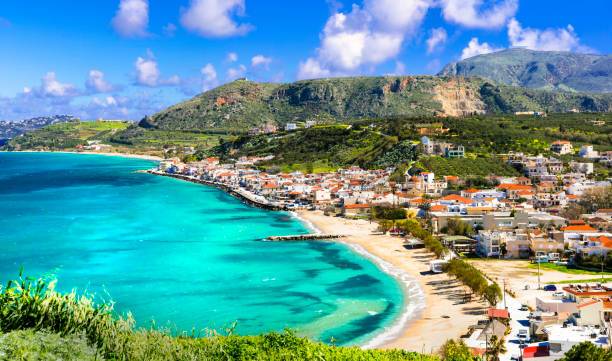 Turquoise sea and beach on the Cretan coastline