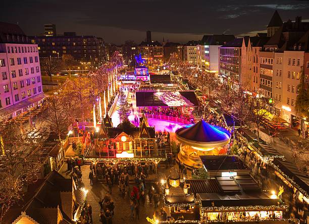 Cologne illuminated for the Christmas market season in Germany