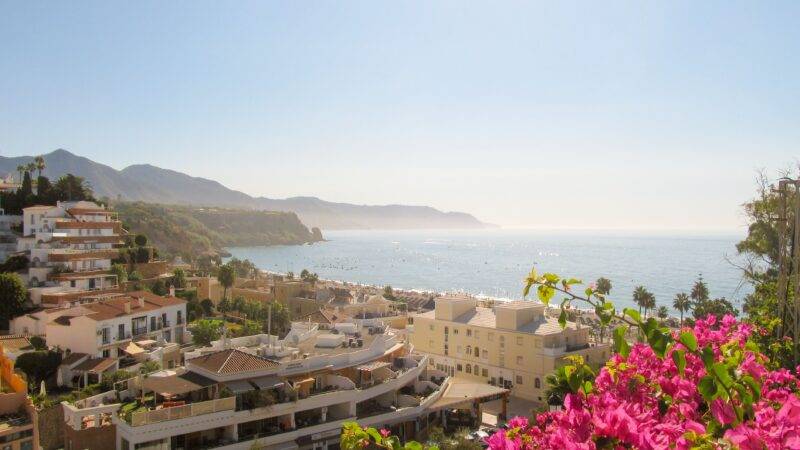Costa del Sol resort overlooking the Mediterranean coast in Spain