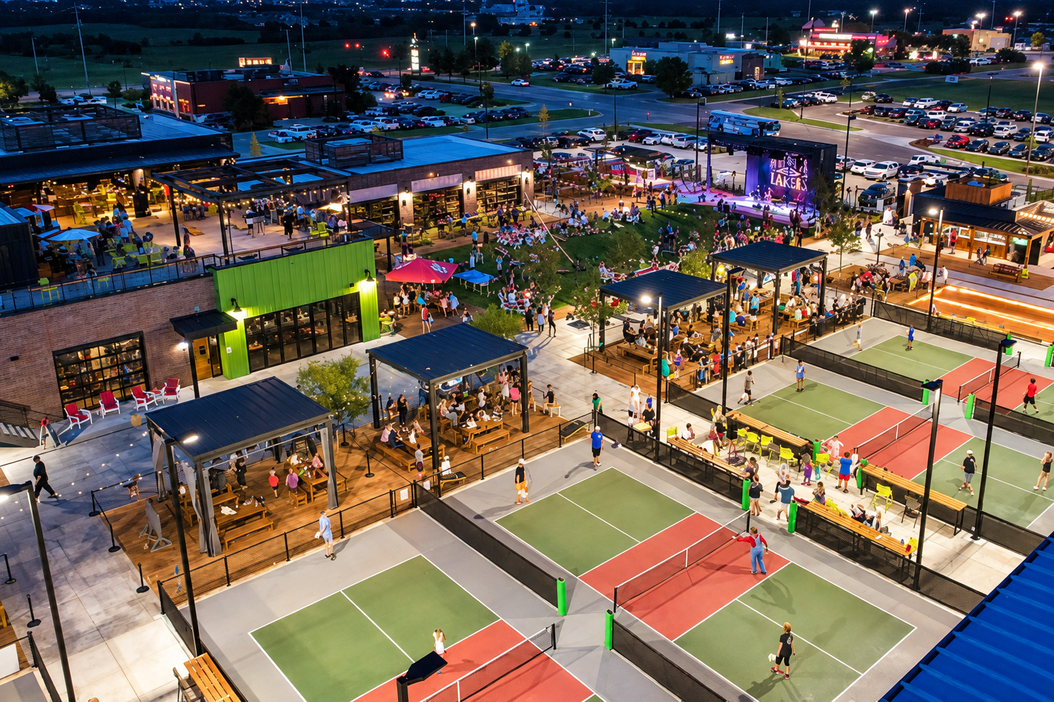 Evening social pickleball